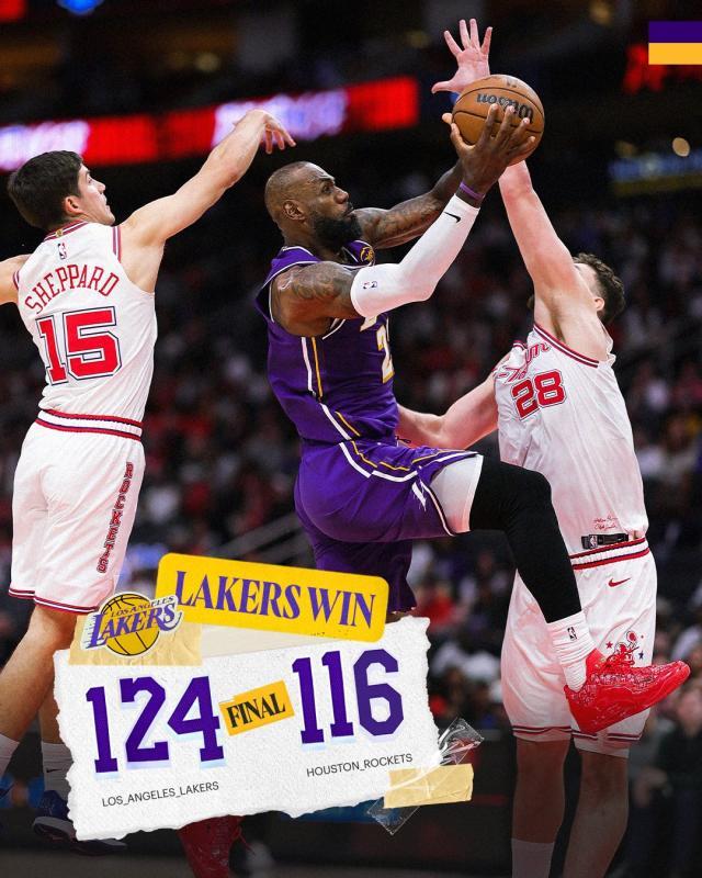 湖人3天内再斩火箭！东契奇40+10+9，詹姆斯14中13